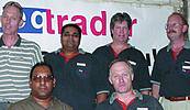 (Left to right): Larry Sloley, Darryl Naidoo, Chris Lofstedt, Graham Beaton. (Seated): Suren Singh, and Frank Fowles